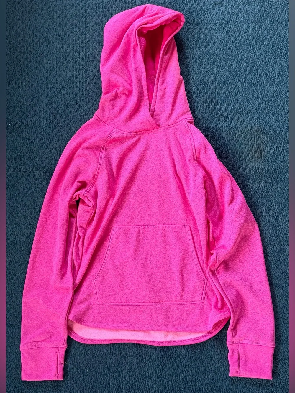 Athletic Works Girls XL 14-16 Pink Fleece Hoodie Thumbhole Pullover Athleisure